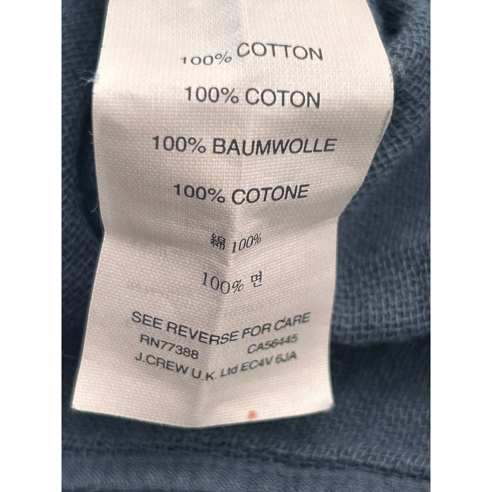 J.Crew Mens XL Blue‎ Cotton Gauze Henley Long Sleeve Shirt Textured Pocket XL